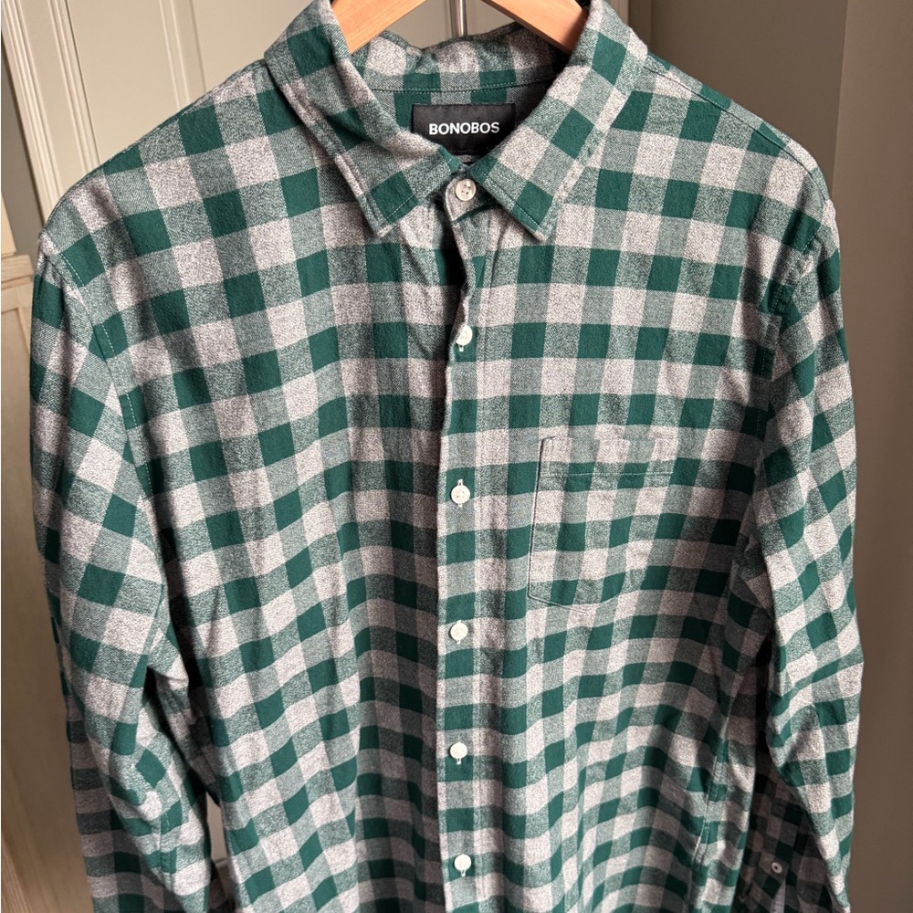 Bonobos Green Checkered Men's Shirt